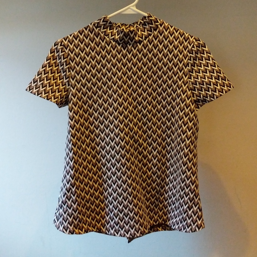 ZARA stiff collar A-shape top blouse short sleeves